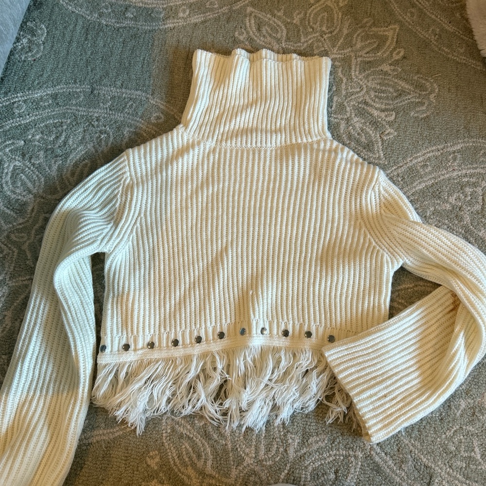 Lulu's Ivory Ribbed Knit Sweater
